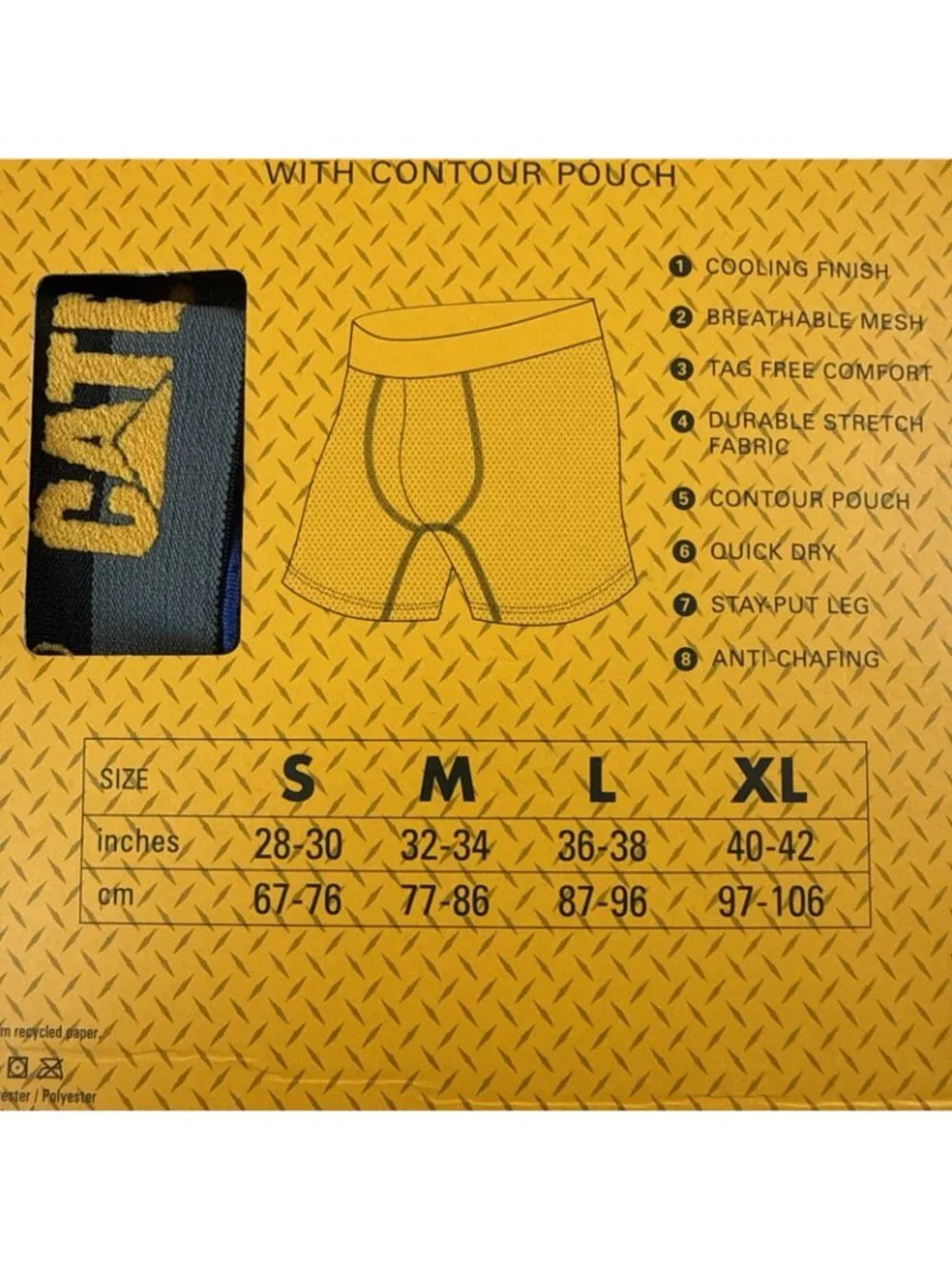 CAT 4-Pack Performance Boxer Briefs With Contour Pouch Cooling Size Small New